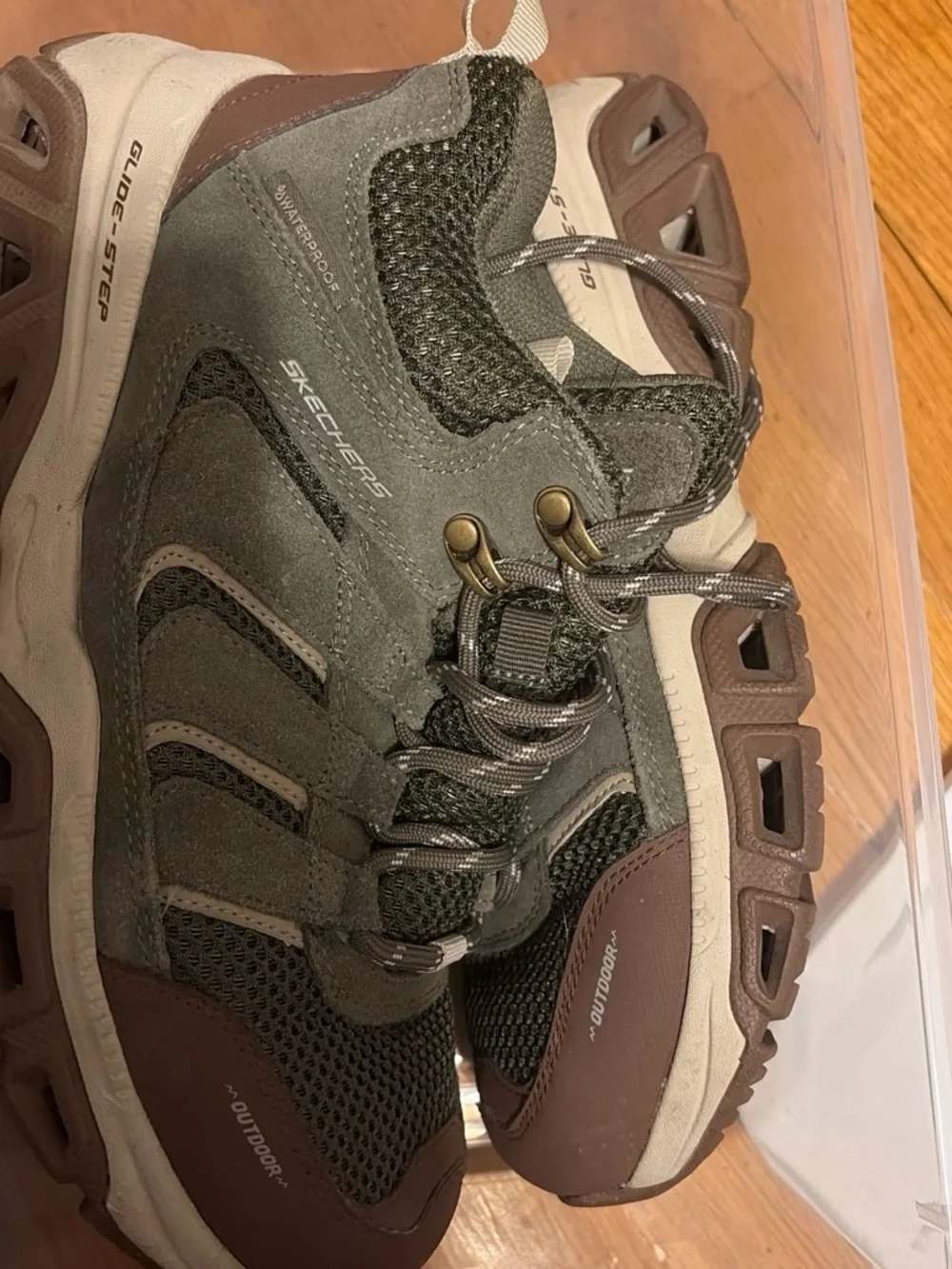 Skechers Outdoor Gray Lace-Up Ankle Boots